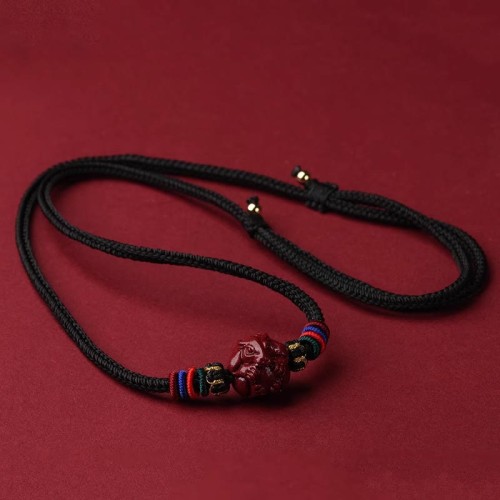 Cinnabar Zodiac Black String Blessing Necklace Cinnabar Zodiac Black String Blessing Necklace