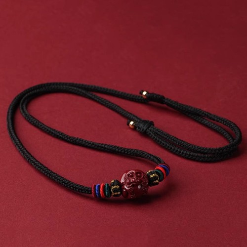 Cinnabar Zodiac Black String Blessing Necklace Cinnabar Zodiac Black String Blessing Necklace