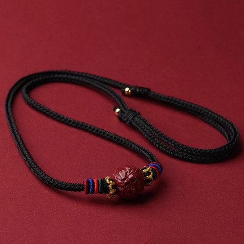 Cinnabar Zodiac Black String Blessing Necklace Cinnabar Zodiac Black String Blessing Necklace
