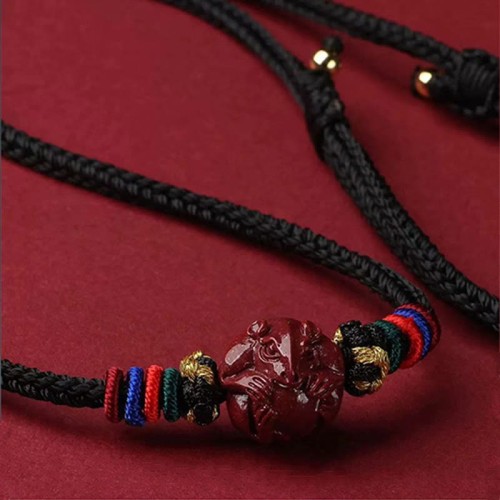 Cinnabar Zodiac Black String Blessing Necklace Cinnabar Zodiac Black String Blessing Necklace