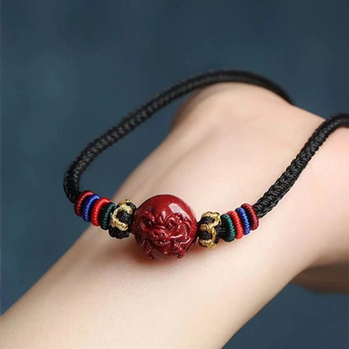 Cinnabar Zodiac Black String Blessing Necklace Cinnabar Zodiac Black String Blessing Necklace