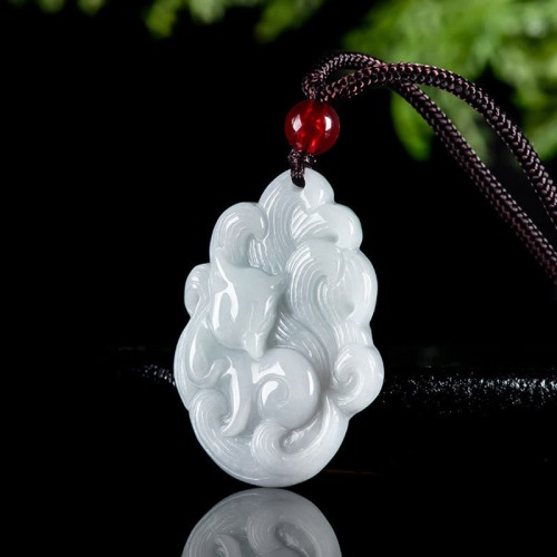 Natural Jade Nine-Tailed Fox Luck Necklace Natural Jade Nine-Tailed Fox Luck Necklace