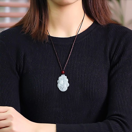 Natural Jade Nine-Tailed Fox Luck Necklace Natural Jade Nine-Tailed Fox Luck Necklace