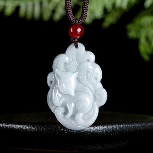 Natural Jade Nine-Tailed Fox Luck Necklace Natural Jade Nine-Tailed Fox Luck Necklace