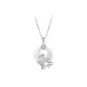 Chalcedony Peace Buckle 999 Silver Lotus Necklace