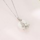 Chalcedony Peace Buckle 999 Silver Lotus Necklace