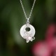 Chalcedony Peace Buckle 999 Silver Lotus Necklace
