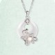 Chalcedony Peace Buckle 999 Silver Lotus Necklace