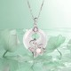 Chalcedony Peace Buckle 999 Silver Lotus Necklace