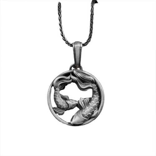 Pure Tin Double Koi Fish Wealth Necklace Pendant Pure Tin Double Koi Fish Wealth Necklace Pendant