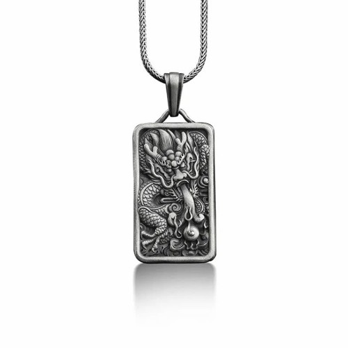 Pure Tin Dragon Protection Necklace Pendant Pure Tin Dragon Protection Necklace Pendant