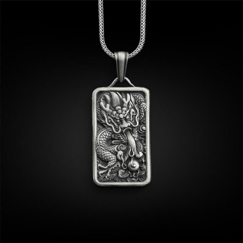 Pure Tin Dragon Protection Necklace Pendant Pure Tin Dragon Protection Necklace Pendant