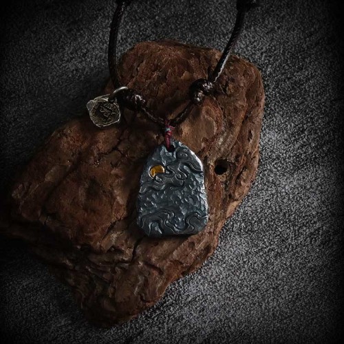 Sterling Silver Gold Auspicious Clouds Protection Necklace