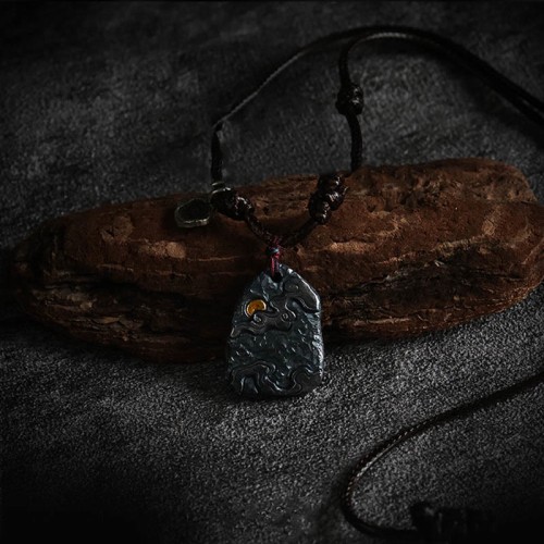 Sterling Silver Gold Auspicious Clouds Protection Necklace