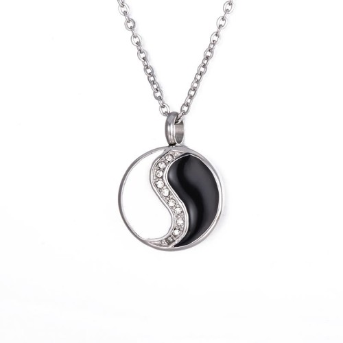 Yin Yang Titanium Steel Harmony Necklace Pendant Yin Yang Titanium Steel Harmony Necklace Pendant