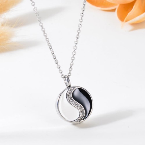 Yin Yang Titanium Steel Harmony Necklace Pendant Yin Yang Titanium Steel Harmony Necklace Pendant