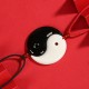Yin Yang Tai Chi Hetian Jade Luck Necklace Pendant