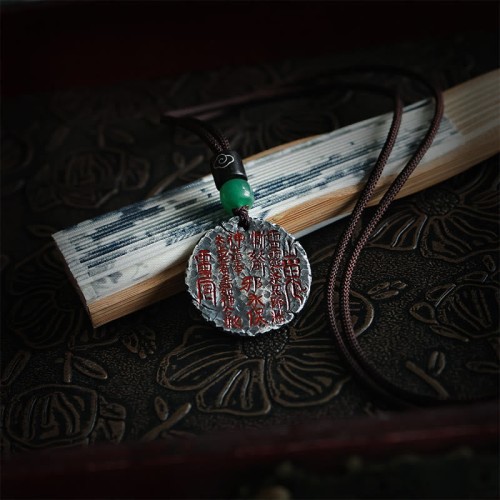 999 Silver 24k Gold Tai Chi Bagua Yin Yang Necklace