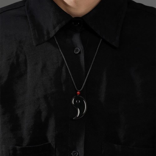 Yin Yang Tai Chi Hetian Jade Luck Necklace Pendant