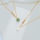 Peace Buckle White Jade Cyan Jade Happiness Necklace