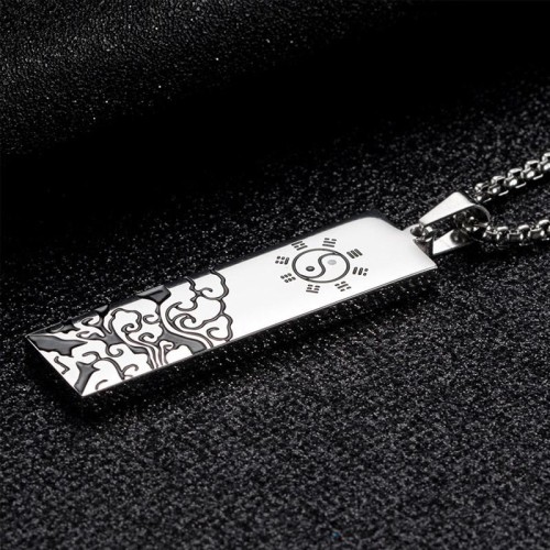 Nine-word Mantra Titanium Steel Yin Yang Balance Pendant Nine-word Mantra Titanium Steel Yin Yang Balance Pendant