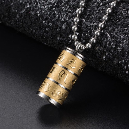 Om Mani Padme Hum Lotus Prayer Wheel Necklace Om Mani Padme Hum Lotus Prayer Wheel Necklace