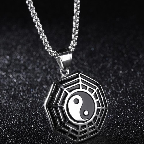 Titanium Steel Bagua Yin Yang Balance Necklace Pendant Titanium Steel Bagua Yin Yang Balance Necklace Pendant