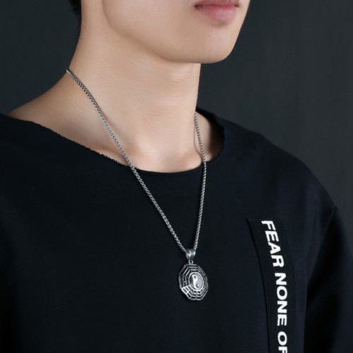 Titanium Steel Bagua Yin Yang Balance Necklace Pendant Titanium Steel Bagua Yin Yang Balance Necklace Pendant