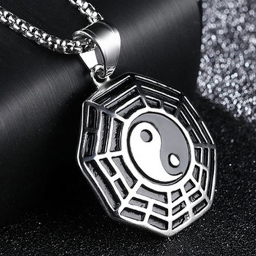 Titanium Steel Bagua Yin Yang Balance Necklace Pendant Titanium Steel Bagua Yin Yang Balance Necklace Pendant