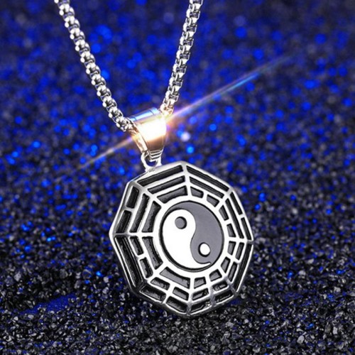 Titanium Steel Bagua Yin Yang Balance Necklace Pendant Titanium Steel Bagua Yin Yang Balance Necklace Pendant