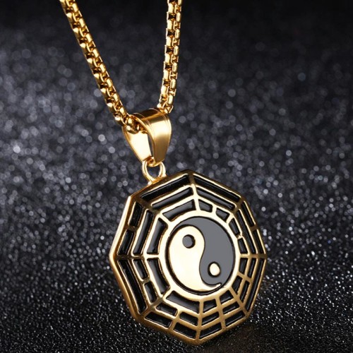 Titanium Steel Bagua Yin Yang Balance Necklace Pendant Titanium Steel Bagua Yin Yang Balance Necklace Pendant