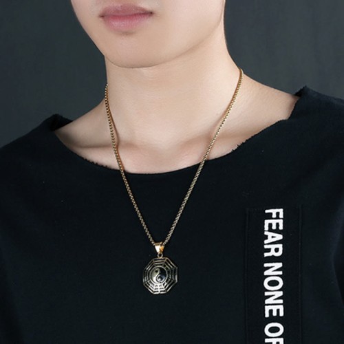 Titanium Steel Bagua Yin Yang Balance Necklace Pendant Titanium Steel Bagua Yin Yang Balance Necklace Pendant