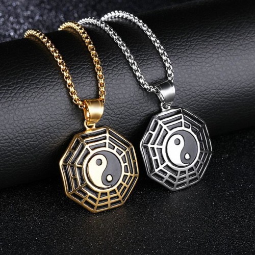 Titanium Steel Bagua Yin Yang Balance Necklace Pendant Titanium Steel Bagua Yin Yang Balance Necklace Pendant