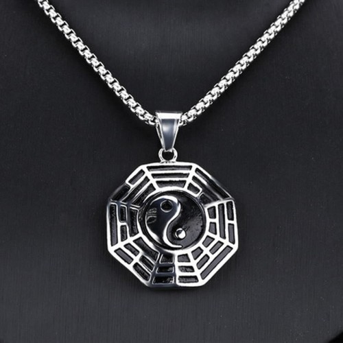 Titanium Steel Bagua Yin Yang Balance Necklace Pendant Titanium Steel Bagua Yin Yang Balance Necklace Pendant