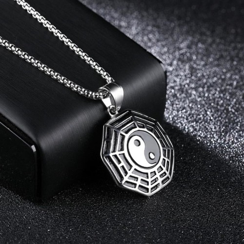 Titanium Steel Bagua Yin Yang Balance Necklace Pendant Titanium Steel Bagua Yin Yang Balance Necklace Pendant