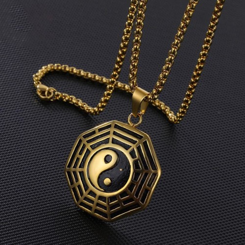 Titanium Steel Bagua Yin Yang Balance Necklace Pendant Titanium Steel Bagua Yin Yang Balance Necklace Pendant