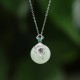 925 Silver Fu Character Hetian Jade Snake Luck Necklace 925 Silver Fu Character Hetian Jade Snake Luck Necklace