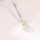Hetian Jade Sterling Silver Zirconia Peace Necklace