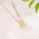Hetian Jade Sterling Silver Zirconia Peace Necklace