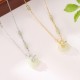 Hetian Jade Sterling Silver Zirconia Peace Necklace