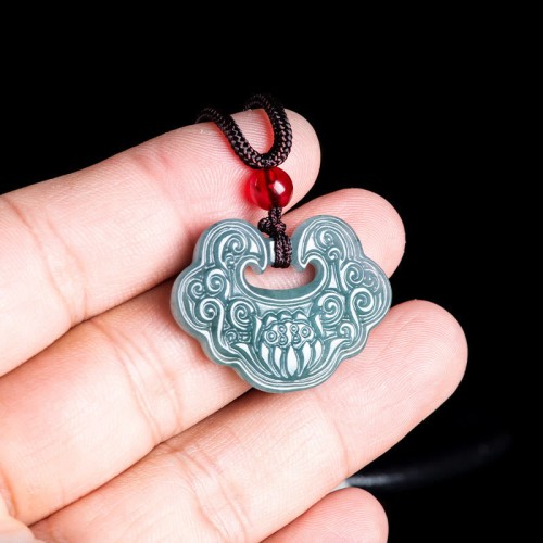 Lotus Carved Jade Ruyi Abundance Pendant Lotus Carved Jade Ruyi Abundance Pendant
