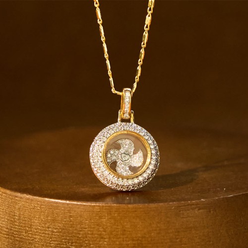 Gold Plated Brass Windmill Fu Balance Pendant