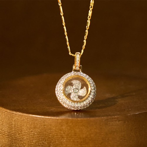 Gold Plated Brass Windmill Fu Balance Pendant