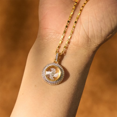 Gold Plated Brass Windmill Fu Balance Pendant
