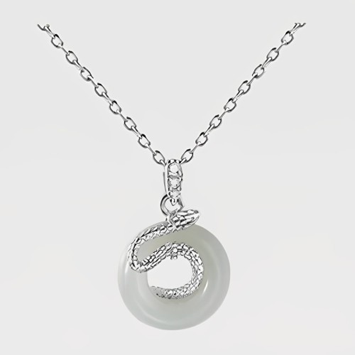 Hetian Jade Snake Luck Necklace Hetian Jade Snake Luck Necklace