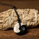 Black Obsidian White Turquoise Yin Yang Strength Necklace Black Obsidian White Turquoise Yin Yang Strength Necklace