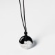 Black Obsidian White Turquoise Yin Yang Strength Necklace Black Obsidian White Turquoise Yin Yang Strength Necklace