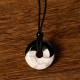 Black Obsidian White Turquoise Yin Yang Strength Necklace Black Obsidian White Turquoise Yin Yang Strength Necklace