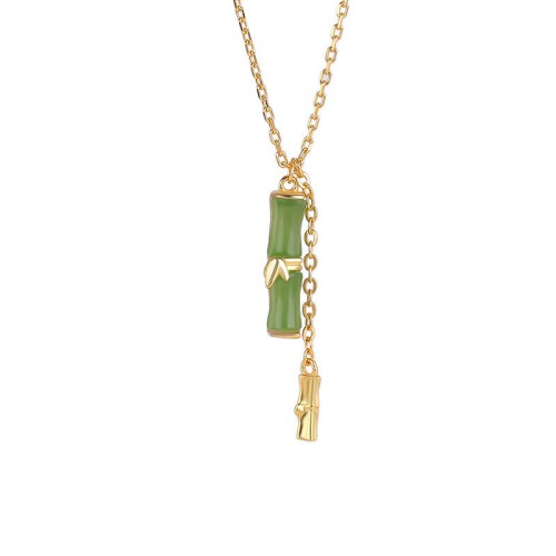 Hetian Jade Bamboo Abundance Necklace Hetian Jade Bamboo Abundance Necklace