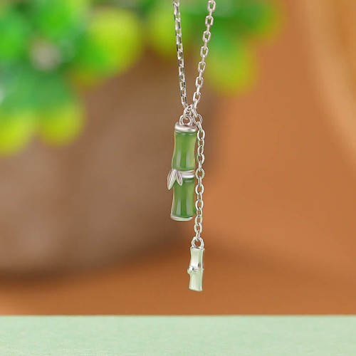 Hetian Jade Bamboo Abundance Necklace Hetian Jade Bamboo Abundance Necklace